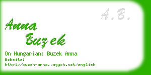 anna buzek business card